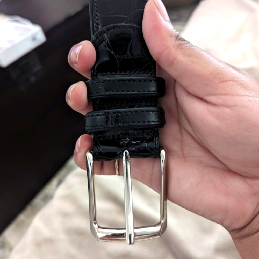 Mezlan men's alligator belt brand new retails $450